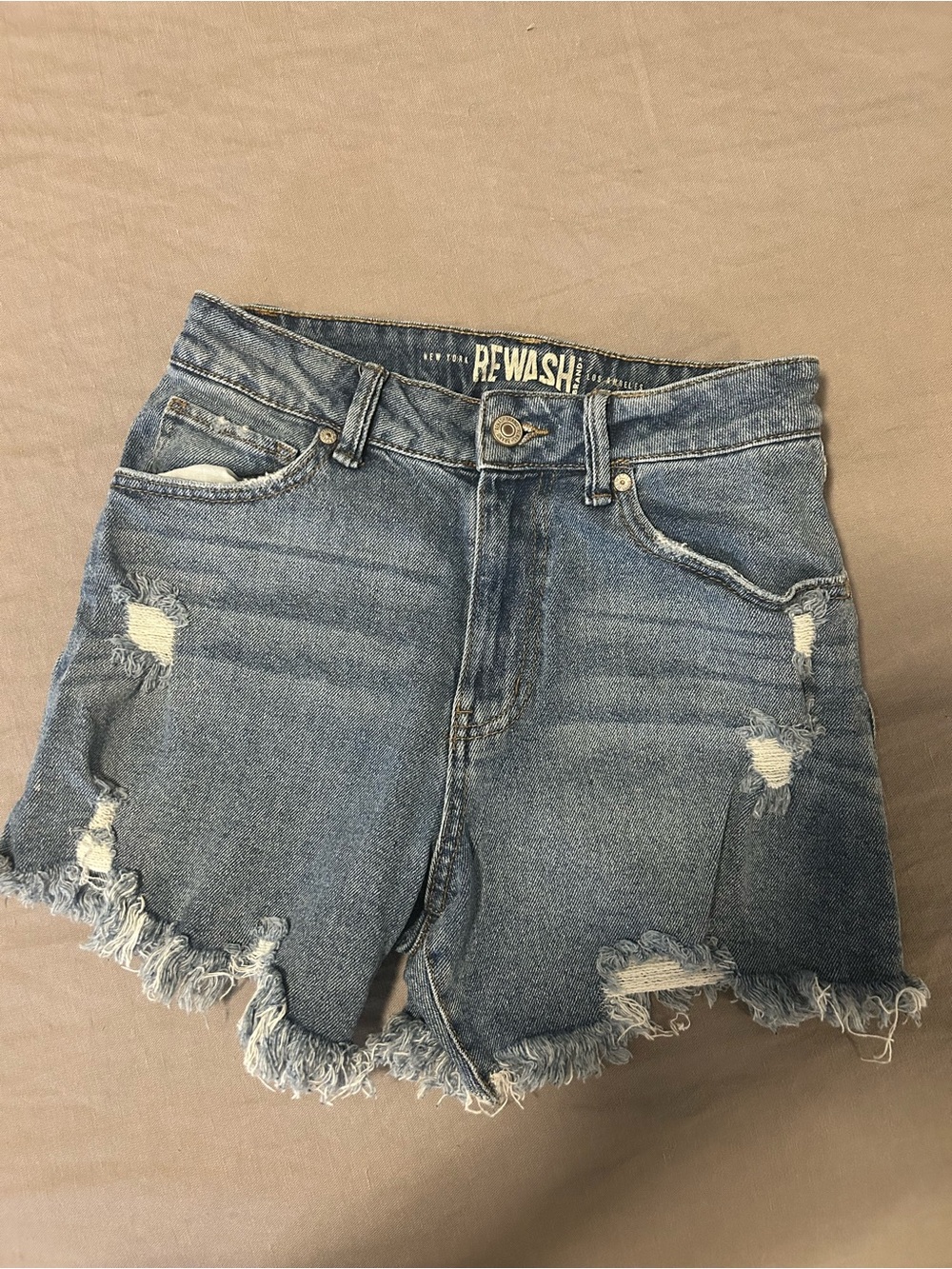 Rewash Light Blue Distressed Denim Cutoff Shorts